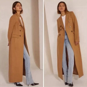 Favorite Daughter Collection The Simon Coat Camel Brown Long Jacket Size S